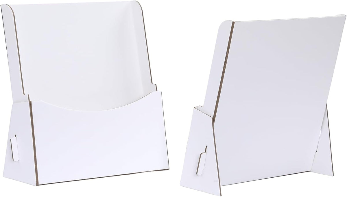 50 Count Corrugated Trifold Brochure Holder 8.5x11 Inch, Rack Card Holder Literature Paper Flyer Display Stand Bookmark Display for Magazine, Pamphlet, Booklets, Menu, Offices