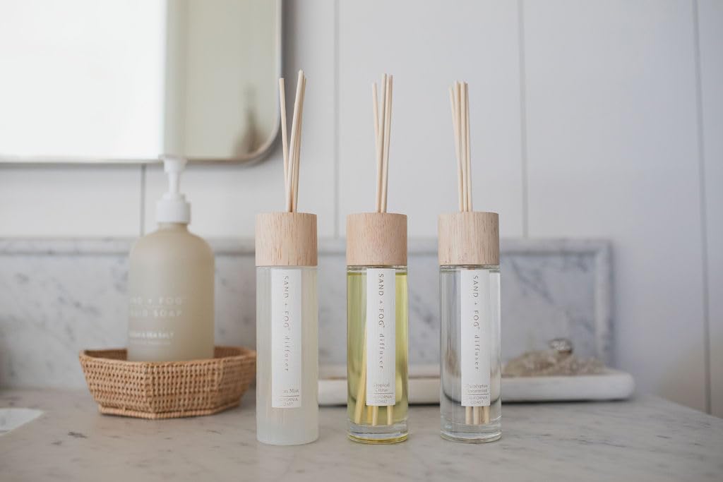Sand + Fog Tropical Citrus Reed Diffuser | Made with Essential Oils | Fill Your Home with The Your Favorite Luxurious Fragrance (Pack of 2)