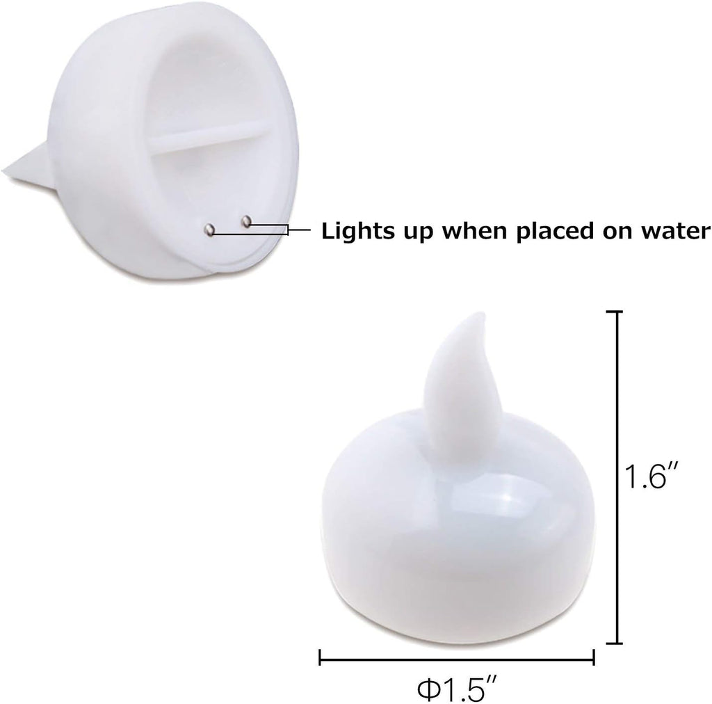 IMAGE Floating Candles, Flameless LED Waterproof Tealights,12-Pack