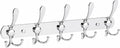 YUNISS Coat Rack Wall Mounted，5 Tri Stainless Steel Coat Hook for Coat Hat Robes Towel in Mudroom Entryway (Sliver, 1 Pack 5 Hook)
