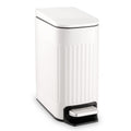 TrashAid Slim Bathroom Trash Can with Lid Soft Close & Pedal, 1.6Gal, White