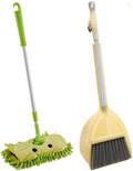 Mini Housekeeping Cleaning Tools for Children,3pcs Include Mop,Broom,Dustpan (Green Mop+Frash Yellow Broom&Dustpan)