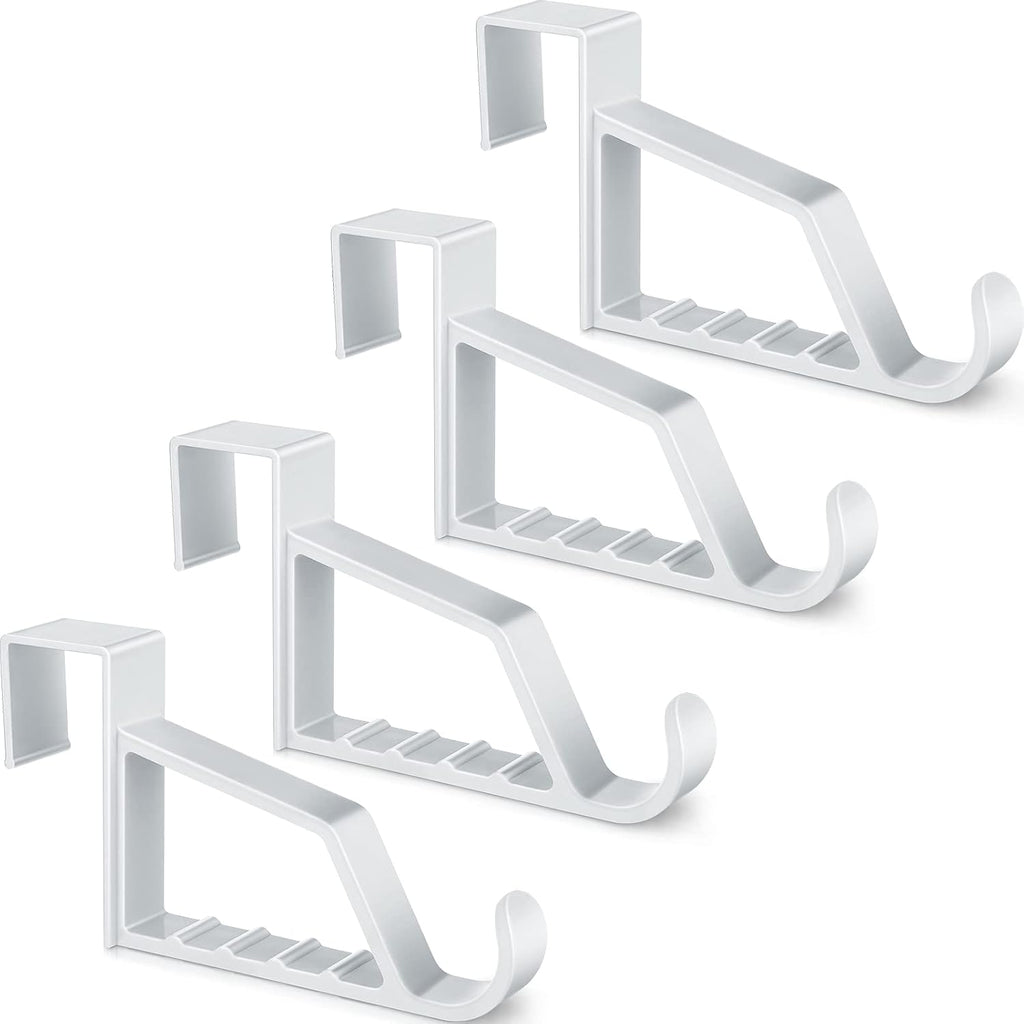 Space Saving Plastic Over Door Hooks Door Hanger Hooks Multi Hanging Storage Organizers Door Hangers Door Towel Hooks for Coats, Towels, Bags, Hats, Scarves Home Accessories (White,4 Pieces)