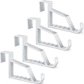 Space Saving Plastic Over Door Hooks Door Hanger Hooks Multi Hanging Storage Organizers Door Hangers Door Towel Hooks for Coats, Towels, Bags, Hats, Scarves Home Accessories (White,4 Pieces)