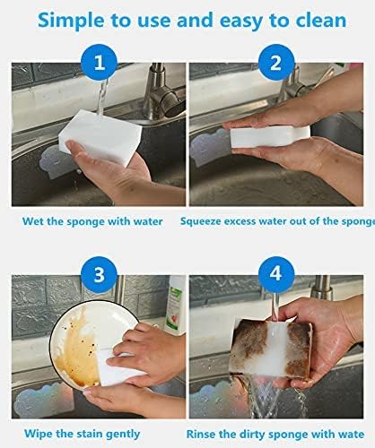 Melamine Sponge,100 Pack Magic Sponges Eraser Cleaning Pads in Bulk