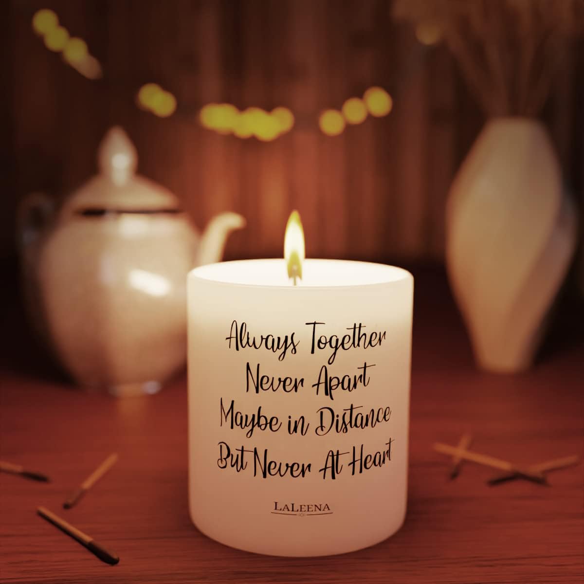 Scented Soy Memorial Candle – Glass Jar Candle Gift with 100% Organic Soy Wax & Fragrance Oil – Missing Someone Gift Decor for Women, Men, Couples, Meditation, Yoga by LaLeena, 14 Oz, Vanilla