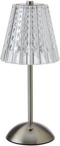 Elements 11.8-Inch Silver Rechargeable LED Table Lamp - Touch Control with 3 Light Colors, Stepless Dimming, Metal Construction, 1200mAh Battery, USB-C Charging
