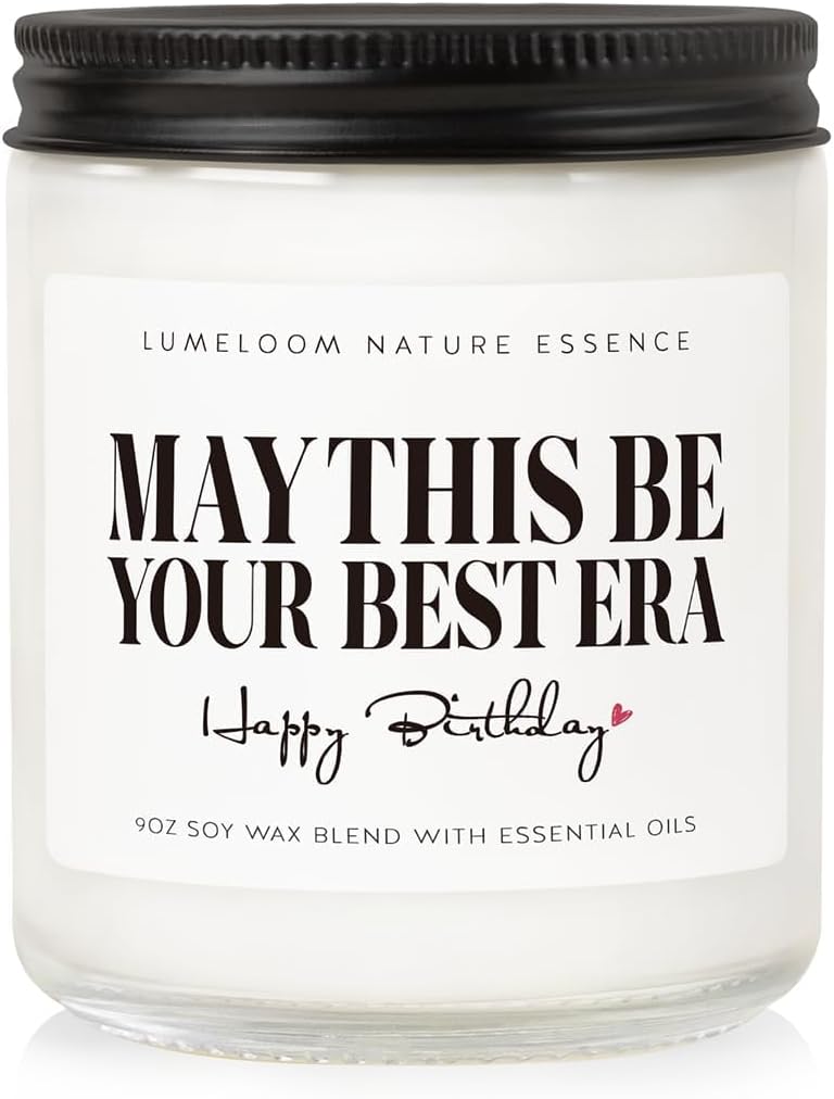 LUMELOOM Birthday Gifts for Women, 9oz Lavender Scented Soy Wax Candle