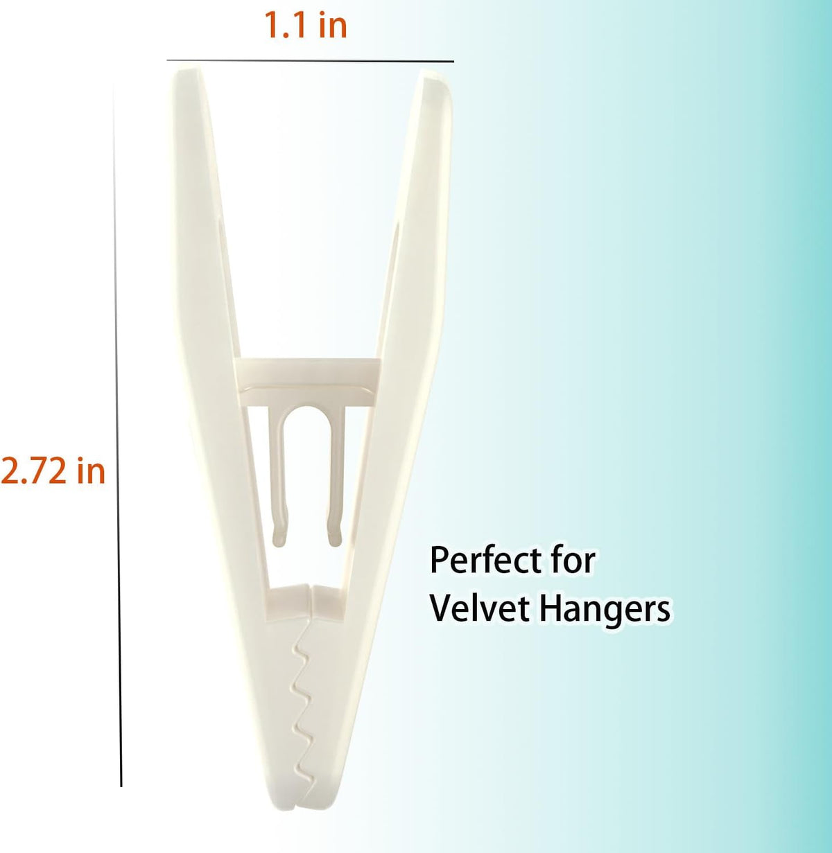 TOFIIGREM Hanger Clips for Velvet Hangers (Beige, 40 PCS), Non-Slip Plastic Clips Pant Skirt Hanger Clips for Flocking Hangers