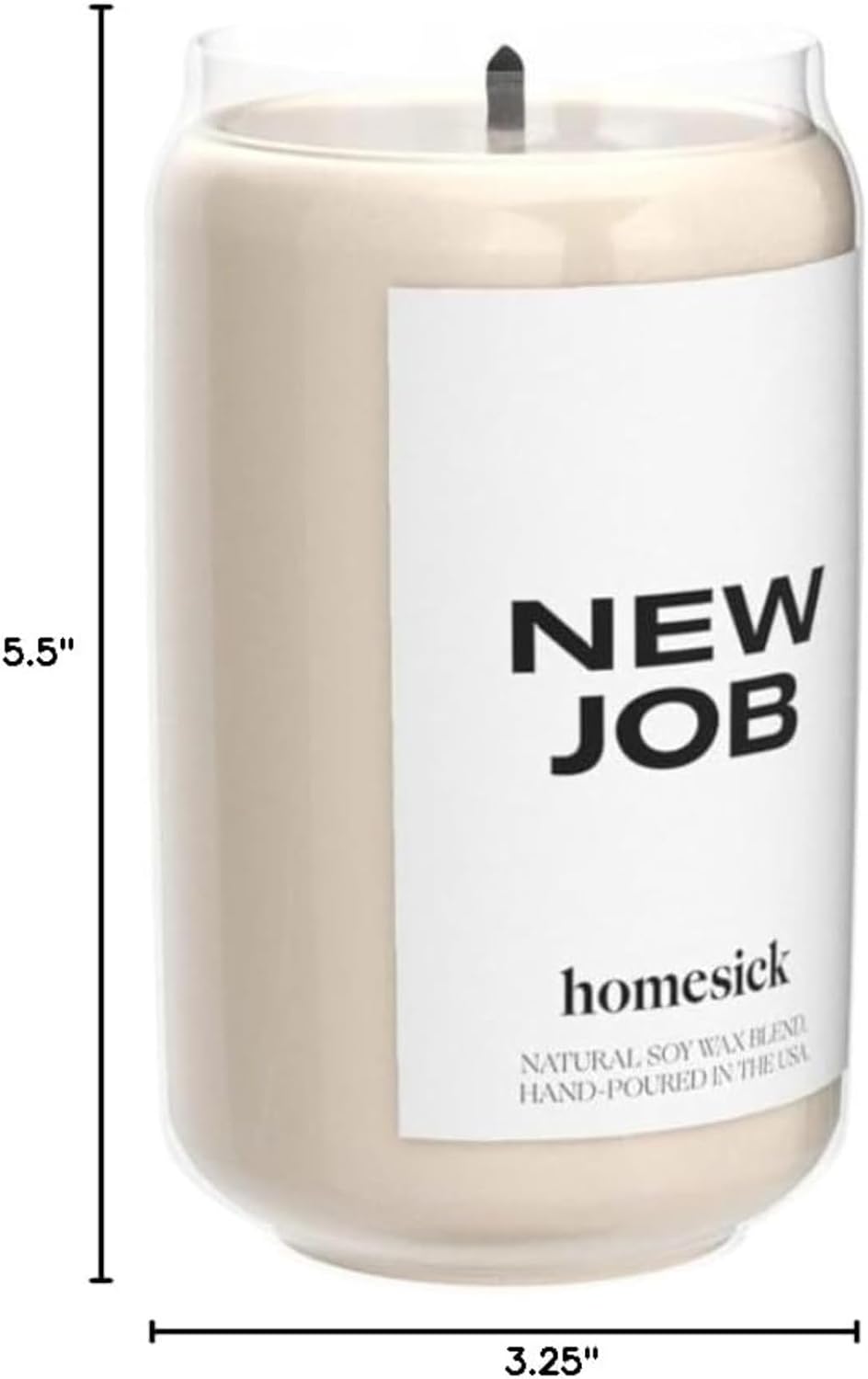 Homesick New Job Scented Candle - 13.75 oz Leather & Cinnamon Scented Natural Soy Wax Blend, Coworker Leaving Gifts for Friends, Goodbye, Going Away, New Beginnings & Congrats on New Job Candle Gift