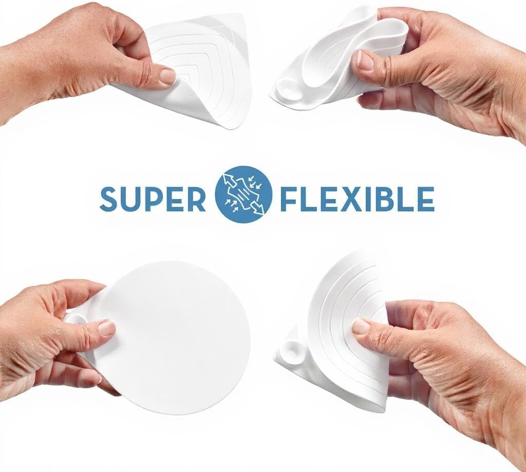 Drain Hair Catcher & Stopper Combo – Tub ShowerRing + StopRing Set for Bathtub & Sink | Stainless Steel Strainer + Silicone Drain Plug | Clog-Free, Universal Fit (White, 2 Pack)