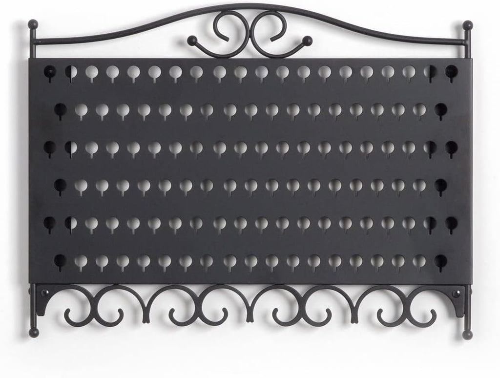 Mango Steam Wall Mounted Closet/Wardrobe Display Hanger Organizer for Jewelry & Earrings With Hooks for Necklaces, Bracelets, Accessories - Black