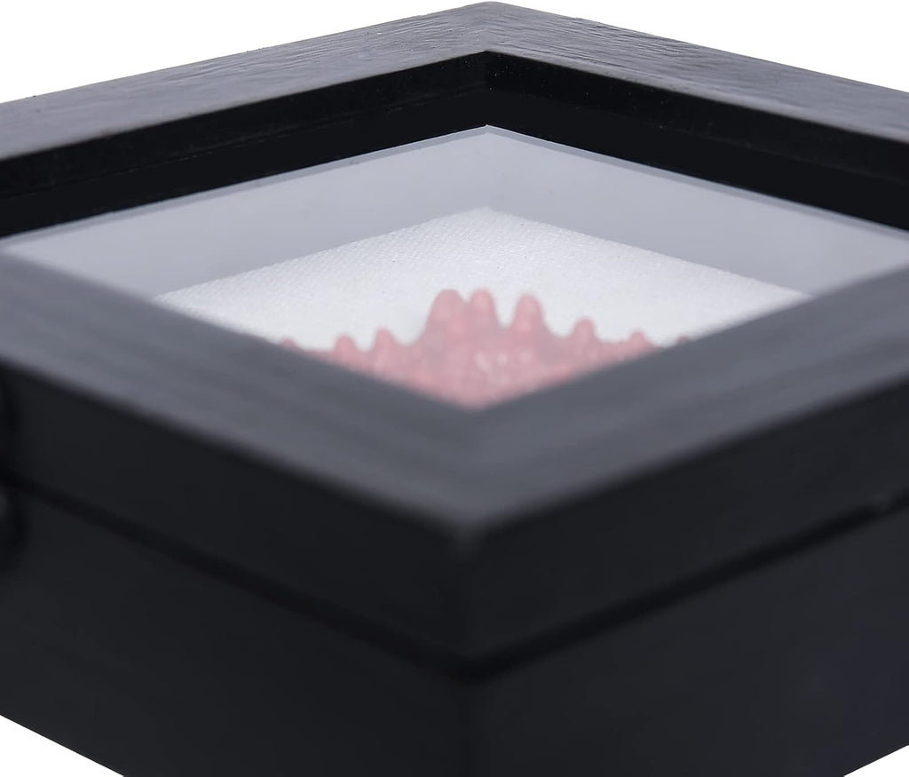 6x6 Small Shadow Box Frame with Glass, Hinged Door, Solid Wood, Black
