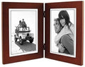 Malden Double Vertical 5x7 Picture Frame - Wide Real Wood Molding, Real Glass - Dark Walnut
