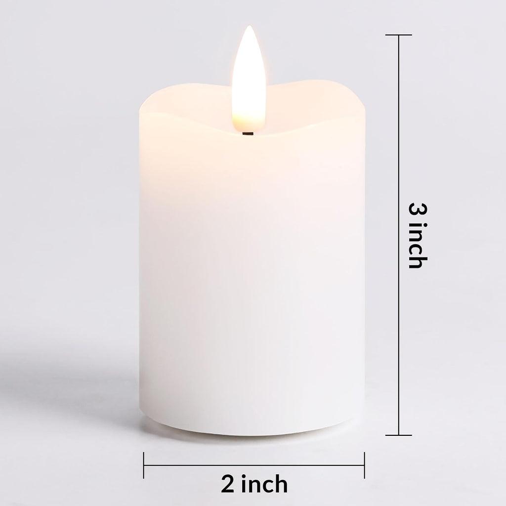 White Flameless Votive Candles with Remote Batteries Set of 6