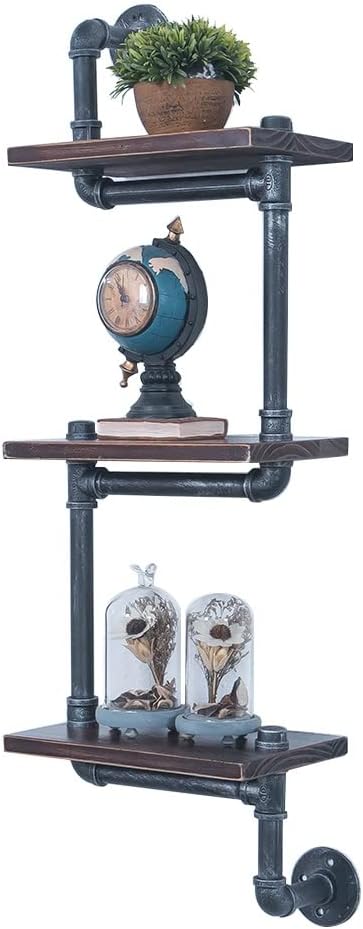 Industrial Pipe Shelving Wall Mounted, Rustic Floating Shelves for Wall