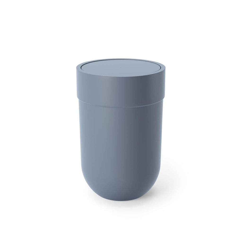 Umbra Touch Bathroom Trash Can with Lid, 1.6 Gallon, Slate Blue