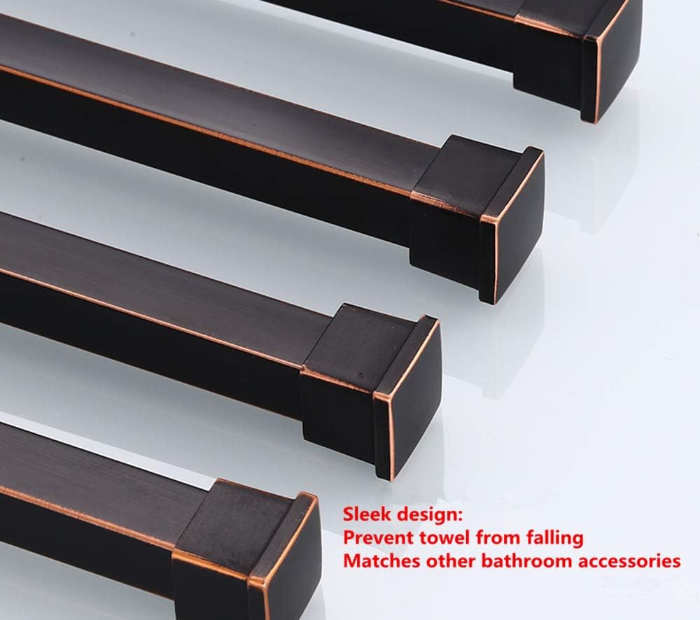ELLO&ALLO Oil Rubbed Bronze Swing Out Towel Rack for Bathroom Holder Wall Mounted Towel Bars with Hook 3-Arm