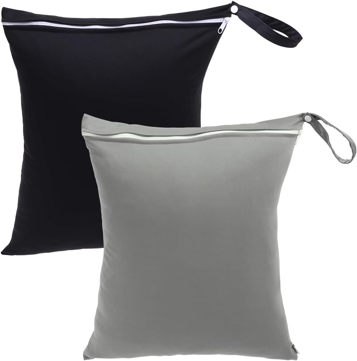babygoal Travel Laundry Bags 2 Pack, Ideal for Travel, Gym and Swimming-Washable Waterproof Wet Dry Bags for Dirty Clothes, Bathing Suits and Swimsuits(black and grey)