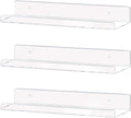 Weiai Clear Acrylic Shelves 15" Invisible Floating Wall Mount Display Bookshelf