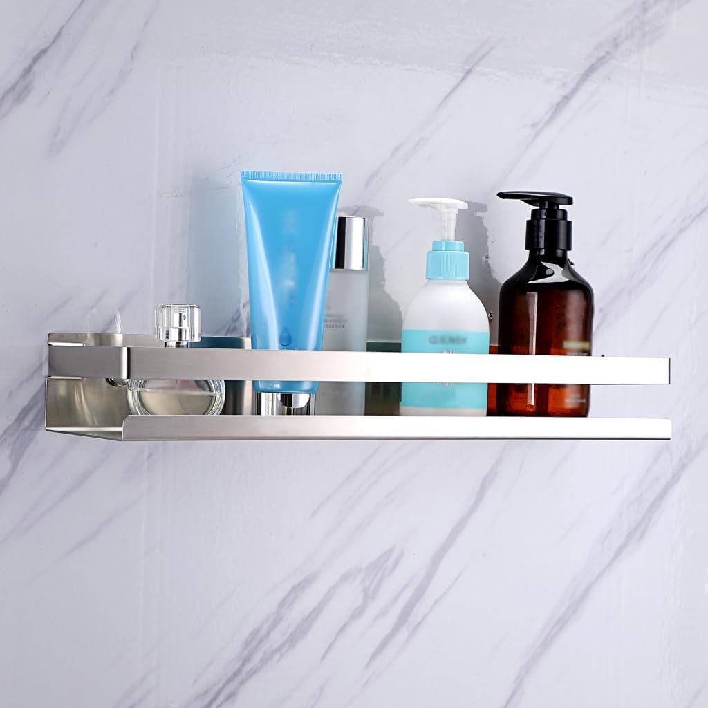 OwnMy 16 Inch Bathroom Shower Shelf Stainless Steel Wall Shower Caddy Rack