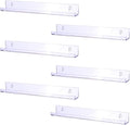 Sooyee 6 Pack 15 Inch Acrylic Invisible Floating Bookshelf for Kids Room, Modern Picture Ledge Display Toy Storage Wall Shelf, Clear