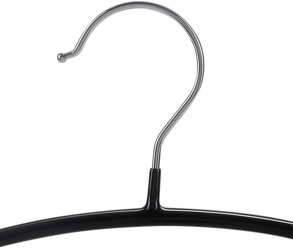 Tosnail 10 Pack Black Super Grippy Slip-Reducing Contour Shirt Hangers, Sweater Hangers, Dimple & Crease Free Hanger Solution - Black