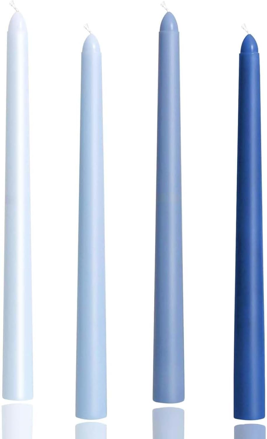 10in Gradient Taper Candles Set of 4 Pack Tapered Candle, Tall Candlesticks,for Dinner Party Wedding, Home Decor,Kitchen Decors,Christmas,Halloween (Blue Gradient, 10 inch)