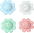 4PCS Drain Hair Catcher Shower Drain Covers Durable Silicone Hair Stopper,Bathtub and Shower Drain Protectors for Bathroom Bathtub and Kitchen
