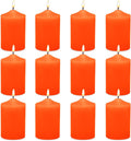 12 Pack 2x3 Hand Poured Orange Dripless Pillar Candles, Soy Candles, Non-Toxic, Unscented, Smokeless, Long Burning, for Emergency, Halloween, Thanksgiving, Weddings, Dinner Parties, Home Decor