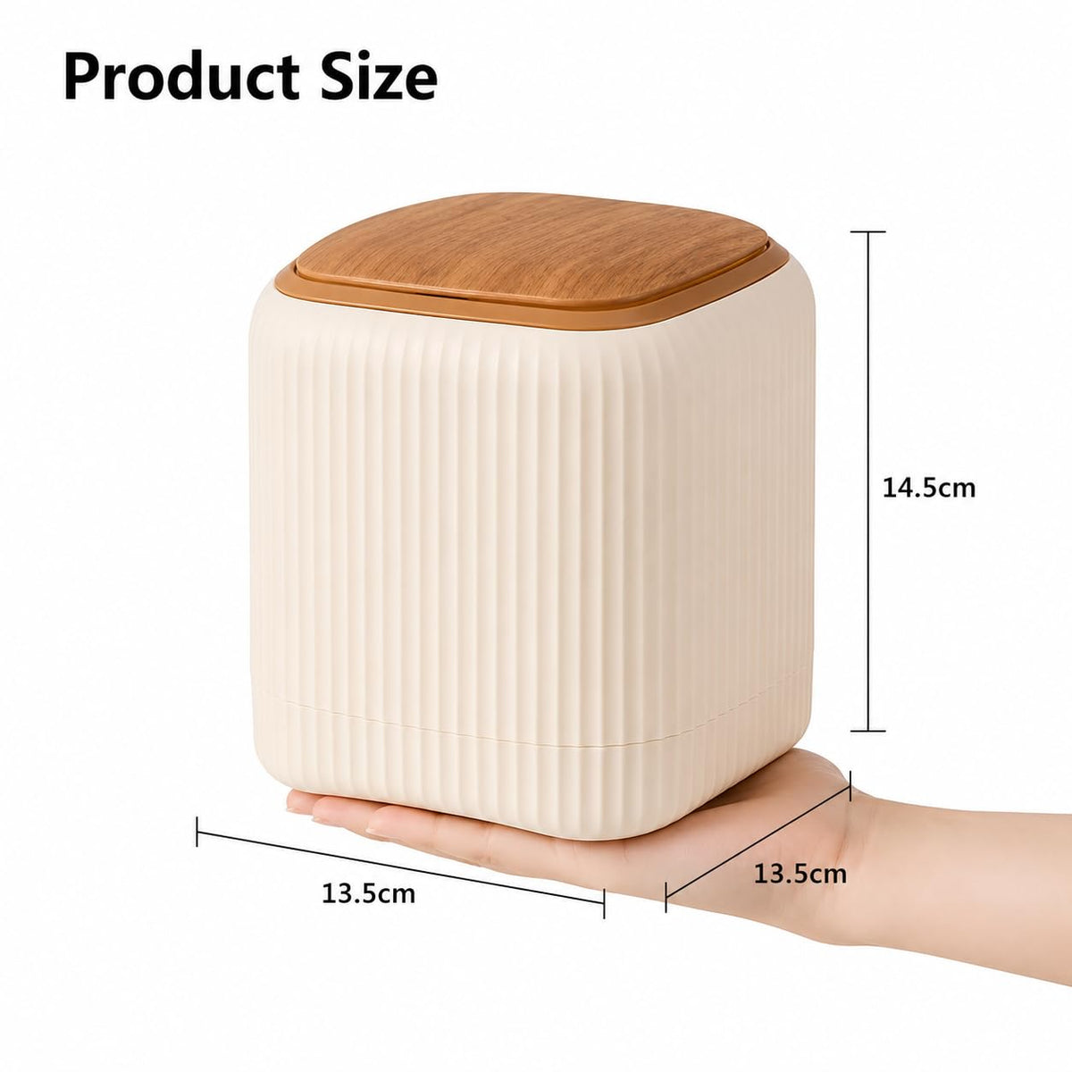 Mini Trash Can with Lid, Mini Desk Trash Can for Kitchen, Bedroom, Office, Mini Garbage Can for Countertop, Presh Top with 30 Trash Bags, Yellow