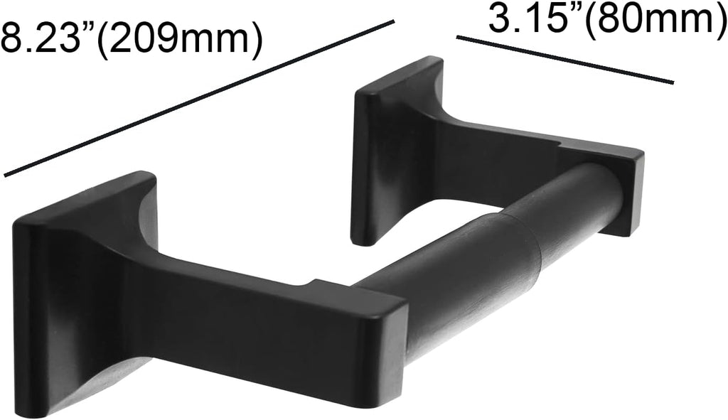 SENTO Black Toilet Paper Holder Wall Mount, Double Post Tissue Toilet Paper Holder, Easy Installation, Heavy Duty Metal, Matte Black