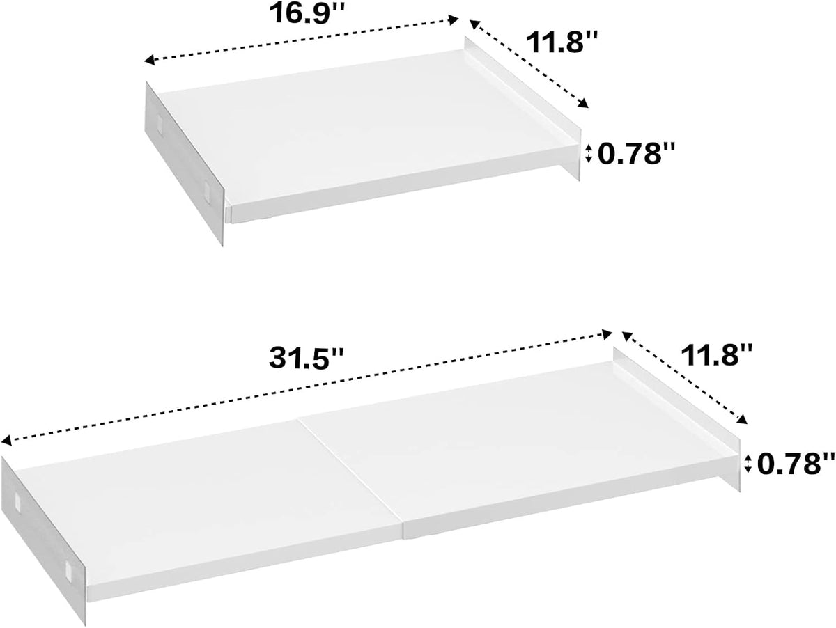 Closet Shelf Divider Expandable Cabinet Tension Shelving Rack Heavy Duty Metal DIY Shelves Separator for Wardrobe Cupboard Cabinet Pantry Kitchen Bathroom,White,3packs