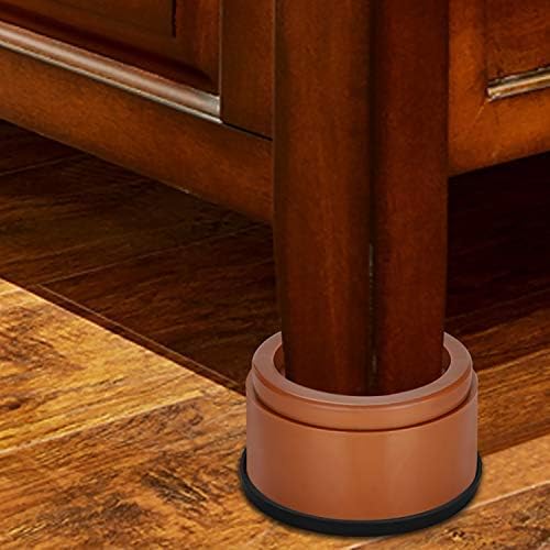 iPrimio Bed Risers 2" Lift, Heavy Duty, Round Caster Cup, Brown, 8 Pack