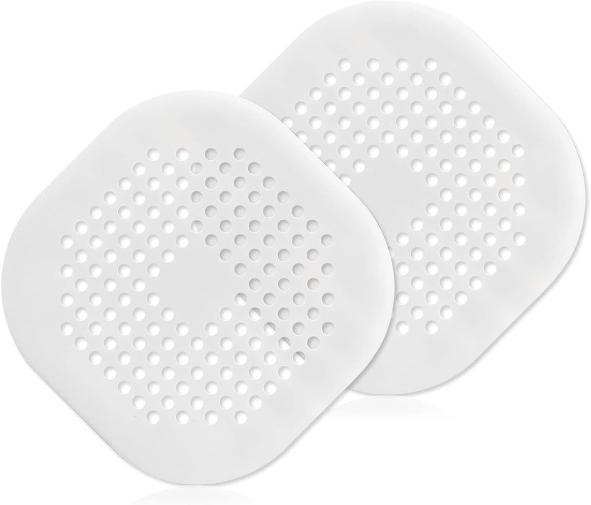 Square Drain Cover, 5.4 Inch, White, 2Pcs