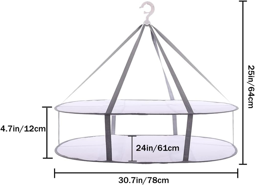 Large Folding Laundry Drying Rack, Clothes Drying Rack, Portable Sweater Drying Rack, Mesh Hanging air Dryer, Lay fold Flat Dry Hanger for Indoor Outdoor, Delicates, Towel, Socks,Swimsuit (Grey)