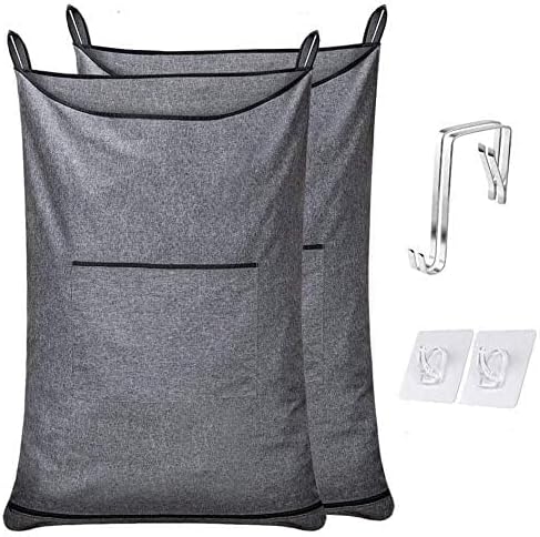 2Pcs XL Hanging Hamper, Over the Door Hamper Bag for Bathroom,Dorm, Home.