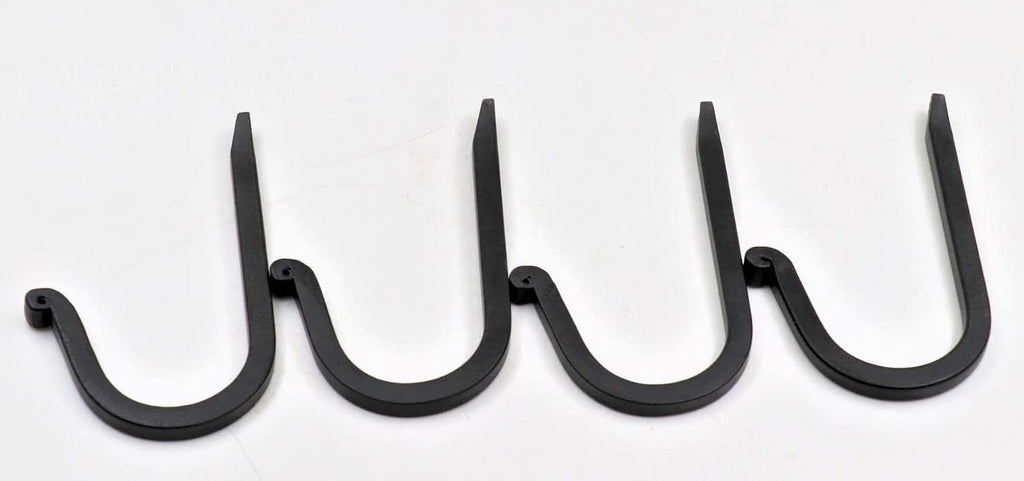 THDC Single Prong Wrought Iron Hooks, Vintage Hand Forged Iron Curved Metal Fasteners – Decorative Colonial Wall Décor, Heavy Duty Wall Hooks, Hangers for Keys, Coats, Robe, Bags, Home, Kitchen (4)