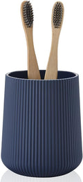 YAUKPH Navy Blue Striped Toothbrush Holder