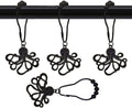 12Pcs Decorative Octopus Shower Curtain Hooks for Bathroom Rod, Black
