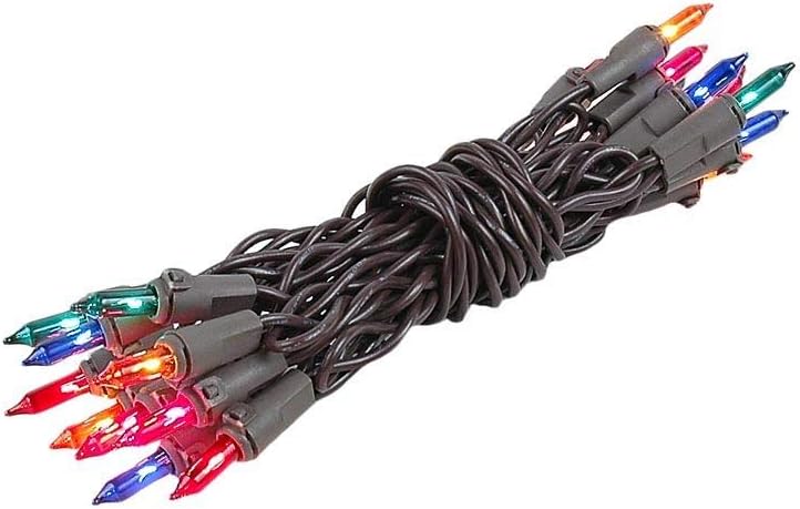 Novelty Lights 8.5 Feet 20 Bulb Multicolor Mini Light String on Brown Wire