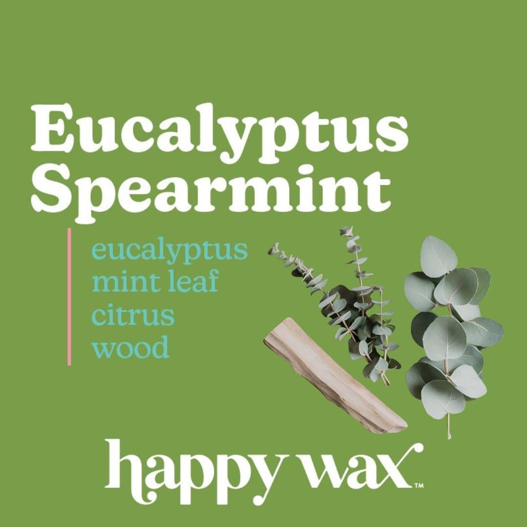 Happy Wax Eucalyptus Spearmint Scented Bear Wax Melts - Natural Strong Eucalyptus Scented Wax Melts Infused w/Essential Oils - Non Toxic Soy Wax for Warmers (8 oz Pouch)