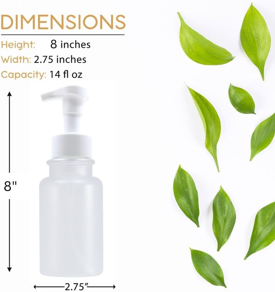 14 oz Plastic Foaming Soap Bottle Dispenser (Clear/White)
