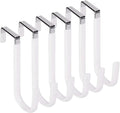 Over The Door Hooks, Door Hangers Hooks,Extra Long 5" Rustproof Organizer Hook with Soft Rubber Padding, No-Scratch Design for Towels, Robes, Coats, Bags (6 Pack White)