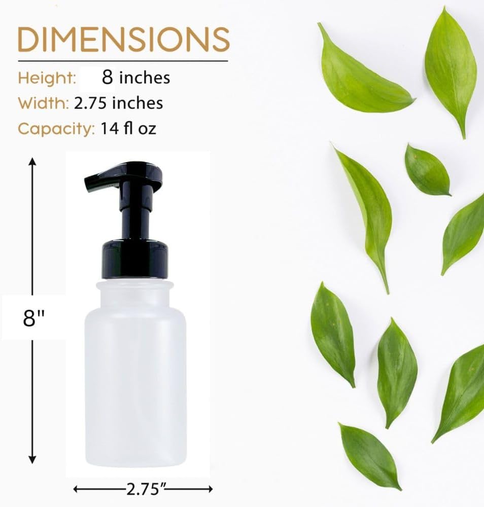 14 oz Plastic Foaming Soap Bottle Dispenser (Clear/Black)