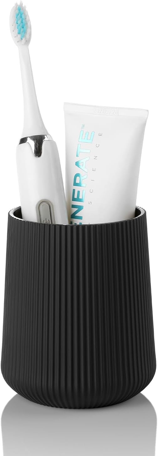 YAUKPH Black Striped Toothbrush Holder