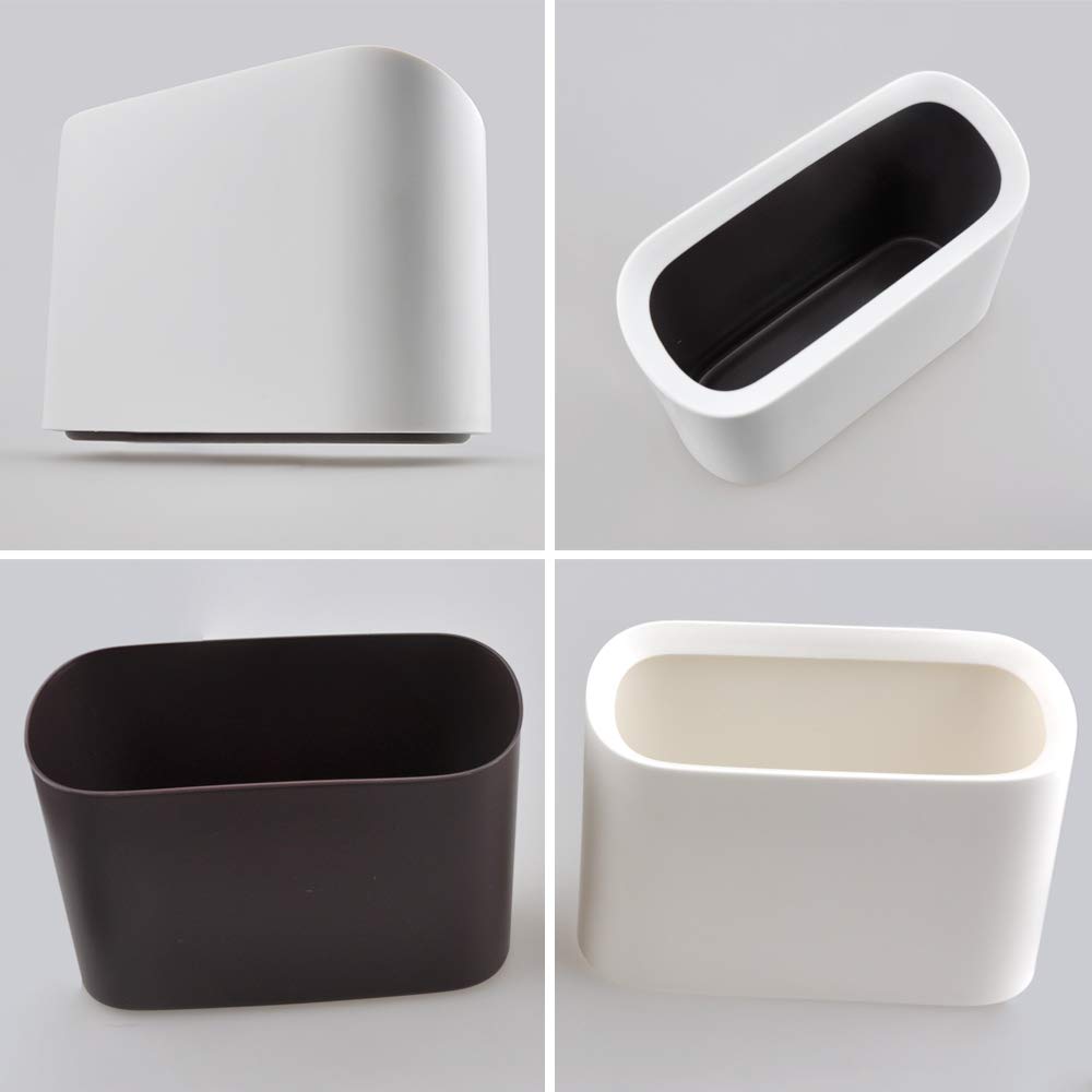 AYADA 0.4 Gal Mini Trash Can for Desk with Inclined Opening (White)
