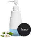 Gaussra White Soap Dispenser with Coaster and Stickers - 11 OZ / 320 ML
