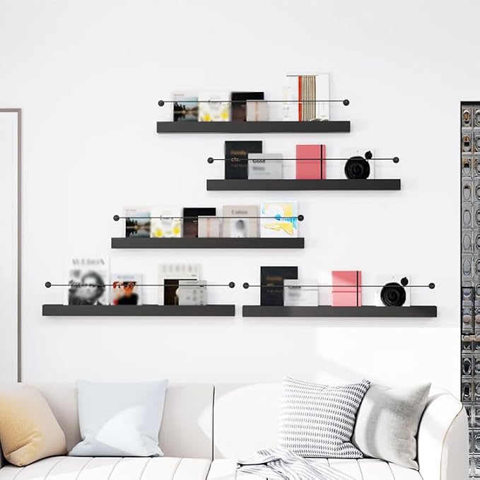 Wall Mounted Magazine Rack, 3 Pack Bookshelf Storage Display Stand Shelves