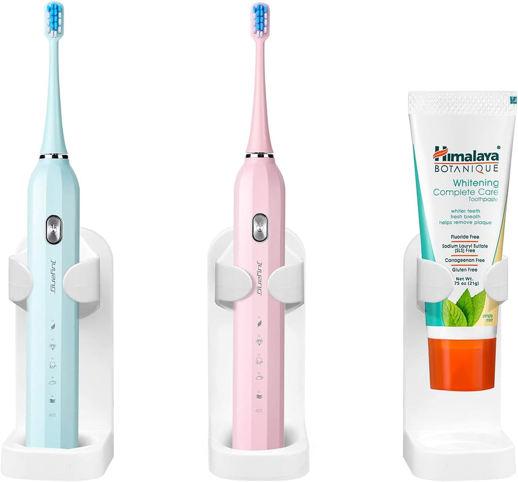 Electric Toothbrush Holders for Bathroom, Electric Toothbrush Organizer, Bathrooms Toothbrush Storage for Shower Space-Saving, Mirror Toothbrush Holder Wall Mounted, ABS(White)